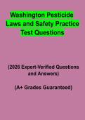 Washington Pesticide Laws & Safety Practice Test Questions PDF &vert; Study Guide&comma; Test Bank & Applicator License Exam Prep