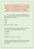CRC MOCK EXAM NEWEST 2026&sol; 2027 ACTUAL EXAM &NewLine;TEST BANK&vert; AAPC CERTIFIED RISK ADJUSTMENT &NewLine;CODER &lpar;CRC&rpar; CERTIFICATION EXAM REVIEW WITH &NewLine;300 REAL EXAM QUESTIONS AND CORRECT &NewLine;VERIFIED ANSWERS&sol; ALREADY GRADED A&plus; &lpar;MOST RECENT&excl;&excl;&rpar;