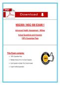 NSG 500 Advanced Health Assessment Exam 1 &lpar;Latest 2026&sol;2027 Update&rpar; Questions and Answers -  Wilkes University
