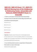 NUR 418 &sol; NUR 415 Exam 1 V1 &vert; NUR 418 &sol; &NewLine;NUR 415 Nursing Care of the Childbearing &NewLine;& Childrearing Family &vert; Actual Q&A with &NewLine;Rationale &lpar;NUR418&sol;NUR415 Exam 1&rpar; &vert; &NewLine;Concordia 