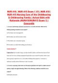 NUR 418 &sol; NUR 415 Exam 1 V1&ndash;V3 &vert; NUR 418 &sol; NUR 415 Nursing Care of the Childbearing & Childrearing Family &vert; Concordia University &vert; Actual Q&A with Rationale &lpar;NUR418&sol;NUR415 Exam 1&rpar;