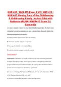 NUR 418 &sol; NUR 415 Exam 2 V2 &vert; NUR 418 &sol; &NewLine;NUR 415 Nursing Care of the Childbearing &NewLine;& Childrearing Family &vert; Actual Q&A with &NewLine;Rationale &lpar;NUR418&sol;NUR415 Exam 2&rpar; &vert; &NewLine;Concordia 