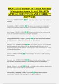 WGU D351 Functions of Human Resource &NewLine;Management terms Exam UPDATED &NewLine;ACTUAL QUESTIONS AND CORRECT &NewLine;ANSWERS
