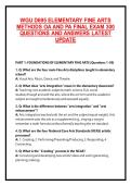 WGU D695 ELEMENTARY FINE ARTS METHODS OA AND PA FINAL EXAM 300 QUESTIONS AND ANSWERS LATEST UPDATE