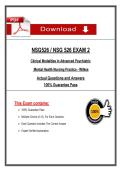 NSG 526 Exam 2 &ndash; Clinical Modalities in Advanced Psychiatric Mental Health Nursing Practice &lpar;2026&sol;2027&rpar; Questions and Answers - Wilkes University