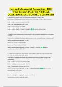 Cost and Managerial Accounting - D101 &NewLine;WGU Exam UPDATED ACTUAL &NewLine;QUESTIONS AND CORRECT ANSWERS