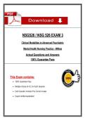 NSG 526 Exam 3 &ndash; Clinical Modalities in Advanced Psychiatric Mental Health Nursing Practice &lpar;2026&sol;2027&rpar; Questions and Answers - Wilkes University