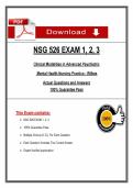 NSG 526 Exams 1-3 &ndash; Advanced Psychiatric Mental Health Nursing &lpar;2026&sol;2027&rpar; Questions and Answers - Wilkes University
