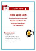 NSG 526 Exam 1 &ndash; Clinical Modalities in Advanced Psychiatric Mental Health Nursing Practice &lpar;2026&sol;2027&rpar; Questions and Answers - Wilkes University