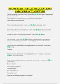 NR 304-Exam 1 UPDATED QUESTIONS &NewLine;AND CORRECT ANSWERS
