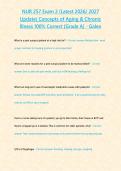  NUR 257 Exam 2 &lpar;Latest 2026 2027 Update&rpar; Concepts of Aging & Chronic Illness 100- Correct -Grade A- - Galen