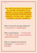 WGU D570 Cognitive Psychology OA and Pre-Assessment Exam Prep 2026-2027&colon; The Ultimate Verified Q&A Guide with 150&plus; Practice Questions&comma; Expert Rationales & Guaranteed A&plus; Pass