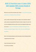 BIOD 121 Nutrition exam 4 &lpar;Latest 2026 2027 Update&rpar; 100- Correct -Grade A- Portage