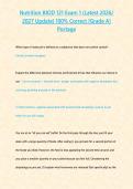 Nutrition BIOD 121 Exam 1 &lpar;Latest 2026 2027 Update&rpar; 100- Correct -Grade A- Portage&period;