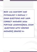 BIOD 152 Anatomy & Physiology II Module 7 Exam Questions&comma; Answers & Rationales &vert; Portage Learning &vert; Updated 2026 Graded A&plus;