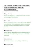 OSCE DENTAL HYGIENE EXAM EXAM SCRIPT&NewLine;2026 TEST PAPER QUESTIONS AND&NewLine;SOLUTIONS GRADED A&plus;