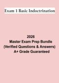 Exam 1 Basic Indoctrination Study Guide PDF &vert; Practice Questions&comma; Test Bank & Certification Exam Prep