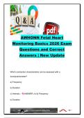 AWHONN Fetal Heart Monitoring Basics 2026 &vert; Comprehensive Exam Questions & Correct Answers &vert; Electronic Fetal Monitoring &lpar;EFM&rpar;&comma; FHR Interpretation&comma; Contraction Assessment & Intrauterine Resuscitation