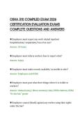 OSHA 510 COMPILED EXAM 2026&NewLine;CERTIFICATION EVALUATION EXAMS&NewLine;COMPLETE QUESTIONS AND ANSWERS