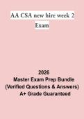 AA CSA New Hire Week 2 Exam Study Guide PDF &vert; Practice Questions&comma; Test Bank & Customer Service Agent Training Prep