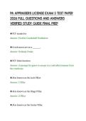 PA APPRAISERS LICENSE EXAM 3 TEST PAPER&NewLine;2026 FULL QUESTIONS AND ANSWERS&NewLine;VERIFIED STUDY GUIDE FINAL PREP