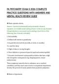 PA PSYCHIATRY EXAM 5 2026 COMPLETE&NewLine;PRACTICE QUESTIONS WITH ANSWERS AND&NewLine;MENTAL HEALTH REVIEW GUIDE&NewLine;