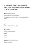 PA PSYCHIATRY EXAM 5 2026 COMPLETE&NewLine;STUDY GUIDE WITH DSM-5 CONDITIONS AND&NewLine;CLINICAL CASE REVIEW&NewLine;