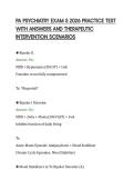 PA PSYCHIATRY EXAM 5 2026 PRACTICE TEST&NewLine;WITH ANSWERS AND THERAPEUTIC&NewLine;INTERVENTION SCENARIOS