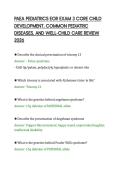 PAEA PEDIATRICS EOR EXAM 3 CORE CHILD&NewLine;DEVELOPMENT&comma; COMMON PEDIATRIC&NewLine;DISEASES&comma; AND WELL-CHILD CARE REVIEW&NewLine;2026&NewLine;