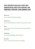 PAEA PEDIATRICS EOR EXAM 3 HIGH-YIELD&NewLine;IMMUNIZATIONS&comma; INFECTIOUS DISEASES&comma; AND&NewLine;EMERGENCY PEDIATRIC CARE SUMMARY 2026