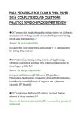 PAEA PEDIATRICS EOR EXAM 8 FINAL PAPER&NewLine;2026 COMPLETE SOLVED QUESTIONS&NewLine;PRACTICE REVISION PACK EXPERT REVIEW&NewLine;