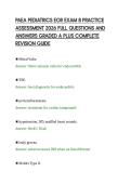 PAEA PEDIATRICS EOR EXAM 8 PRACTICE&NewLine;ASSESSMENT 2026 FULL QUESTIONS AND&NewLine;ANSWERS GRADED A PLUS COMPLETE&NewLine;REVISION GUIDE