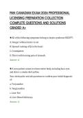 PAN CANADIAN EXAM 2026 PROFESSIONAL&NewLine;LICENSING PREPARATION COLLECTION&NewLine;COMPLETE QUESTIONS AND SOLUTIONS&NewLine;GRADED A&plus;