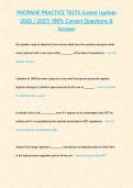 PROPANE PRACTICE TESTS &lpar;Latest Update 2026 2027&rpar; 100- Correct Questions & Answer