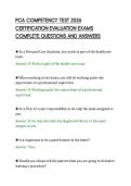 PCA COMPETENCY TEST 2026&NewLine;CERTIFICATION EVALUATION EXAMS&NewLine;COMPLETE QUESTIONS AND ANSWERS&NewLine;
