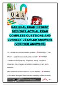NAB RCAL Exam 2026&ndash;2027 &vert; 300&plus; Practice Questions & Verified Answers &vert; Resident Assessment&comma; Person-Centered Care&comma; Dementia Care&comma; Medication Management&comma; Resident Rights & Long-Term Care &vert; National Association of Long Term Care Administrator Boards &lpar;NAB&rpar;