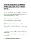 PCI FUNDAMENTALS FINAL PAPER 2026&NewLine;COMPLETE QUESTIONS AND ANSWERS&NewLine;VERIFIED A&plus;