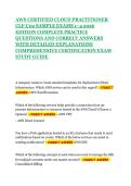 AWS CERTIFIED CLOUD PRACTITIONER CLF-C02 SAMPLE EXAMS 1&ndash;4 2026 EDITION COMPLETE PRACTICE QUESTIONS AND CORRECT ANSWERS WITH DETAILED EXPLANATIONS  COMPREHENSIVE CERTIFICATION EXAM STUDY GUIDE&NewLine;&NewLine;