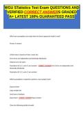 WGU STatistics Test EXAM QUESTIONS AND VERIFIED CORRECT ANSWERS GRADED A&plus; -LATEST 2026-2027- 100- GUARANTEED PASS&period;docx&NewLine;&NewLine;
