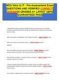 WGU Intro to IT - Pre-Assessment EXAM QUESTIONS AND VERIFIED CORRECT ANSWERS GRADED A&plus; -LATEST 2026-2027- 100- GUARANTEED PASS&period;docx&NewLine;&NewLine;