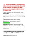 TEST BANK &vert; Advantage&colon; Basic Nursing &ndash; Thinking&comma; Doing&comma; and Caring&comma; 3rd Edition by Leslie Treas &ndash; Exam Questions and Correct Answers
