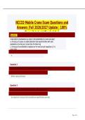 NCCCO Mobile Crane Exam Questions & Answers 2026&sol;2027 Update &vert; Verified Study Guide &vert; Latest Certification Prep