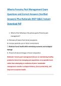 Alberta Forestry Pest Management Exam &NewLine;Questions and Correct Answers &lpar;Verified &NewLine;Answers&rpar; Plus Rationale 2027 Q&A&vert; Instant &NewLine;Download Pdf 