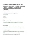 STRATEGIC MANAGEMENT THEORY AND&NewLine;PRACTICE CHAPTERS 1 THROUGH 12 UPDATED&NewLine;ACTUAL QUESTIONS AND CORRECT&NewLine;ANSWERS&NewLine;