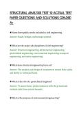 STRUCTURAL ANALYSIS TEST 10 ACTUAL TEST&NewLine;PAPER QUESTIONS AND SOLUTIONS GRADED&NewLine;A&plus;