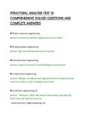 STRUCTURAL ANALYSIS TEST 10&NewLine;COMPREHENSIVE SOLVED QUESTIONS AND&NewLine;COMPLETE ANSWERS
