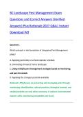 BC Landscape Pest Management Exam &NewLine;Questions and Correct Answers &lpar;Verified &NewLine;Answers&rpar; Plus Rationale 2027 Q&A&vert; Instant &NewLine;Download Pdf