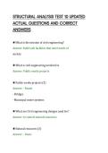 STRUCTURAL ANALYSIS TEST 10 UPDATED&NewLine;ACTUAL QUESTIONS AND CORRECT&NewLine;ANSWERS&NewLine;