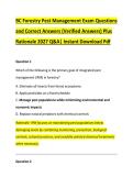 BC Forestry Pest Management Exam Questions &NewLine;and Correct Answers &lpar;Verified Answers&rpar; Plus &NewLine;Rationale 2027 Q&A&vert; Instant Download Pdf