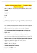 Project Management Exam 1 Questions with&NewLine;Correct Answers